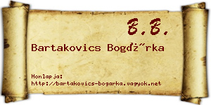 Bartakovics Bogárka névjegykártya